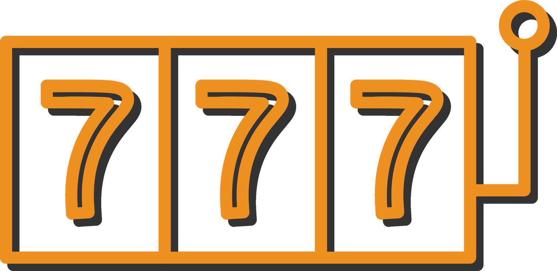 Slot Machine with Sevens Vector Icon