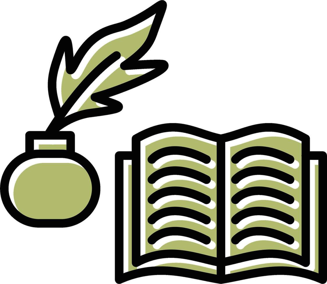 Quill and Book Vector Icon