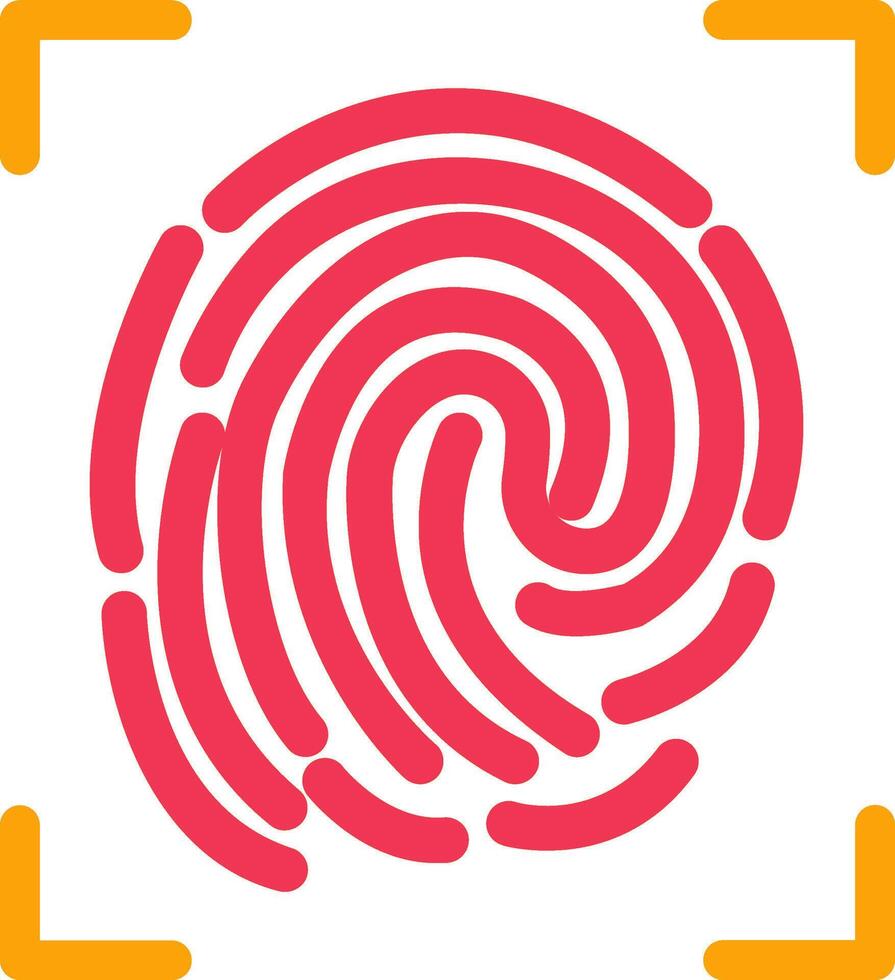 Fingerprint Lock Vector Icon