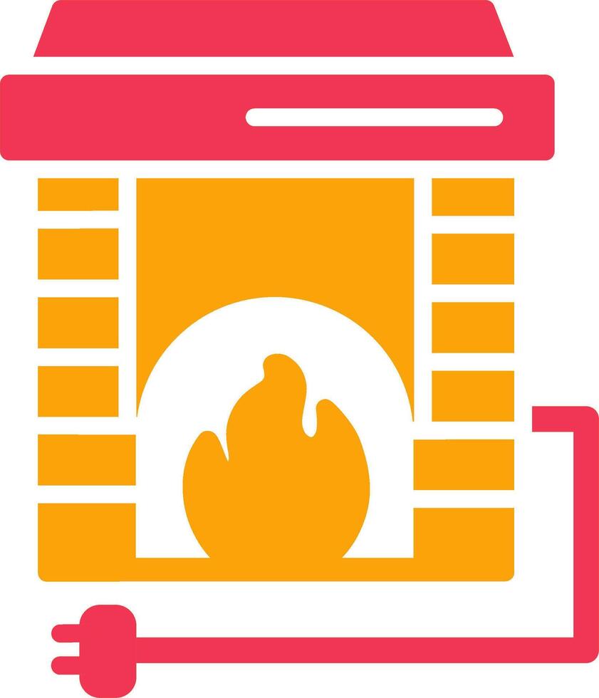 Electric Fireplace Vector Icon