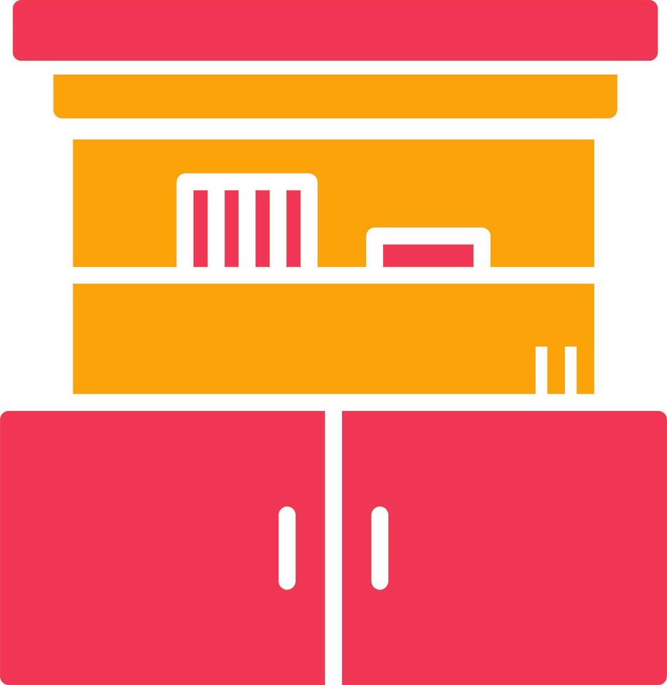 Cupboard with Shelves Vector Icon