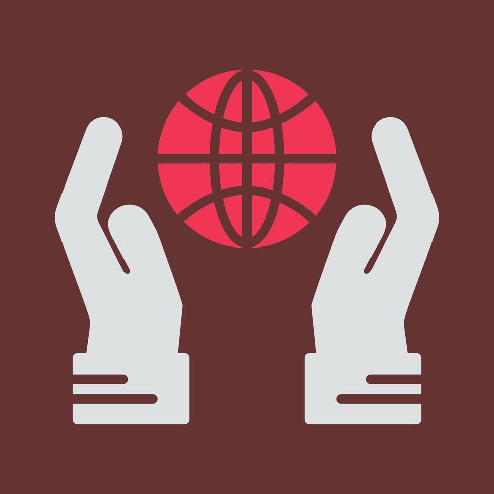 Globe Hand Vector Icon