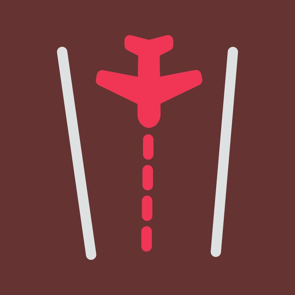 Plane on Runway Vector Icon