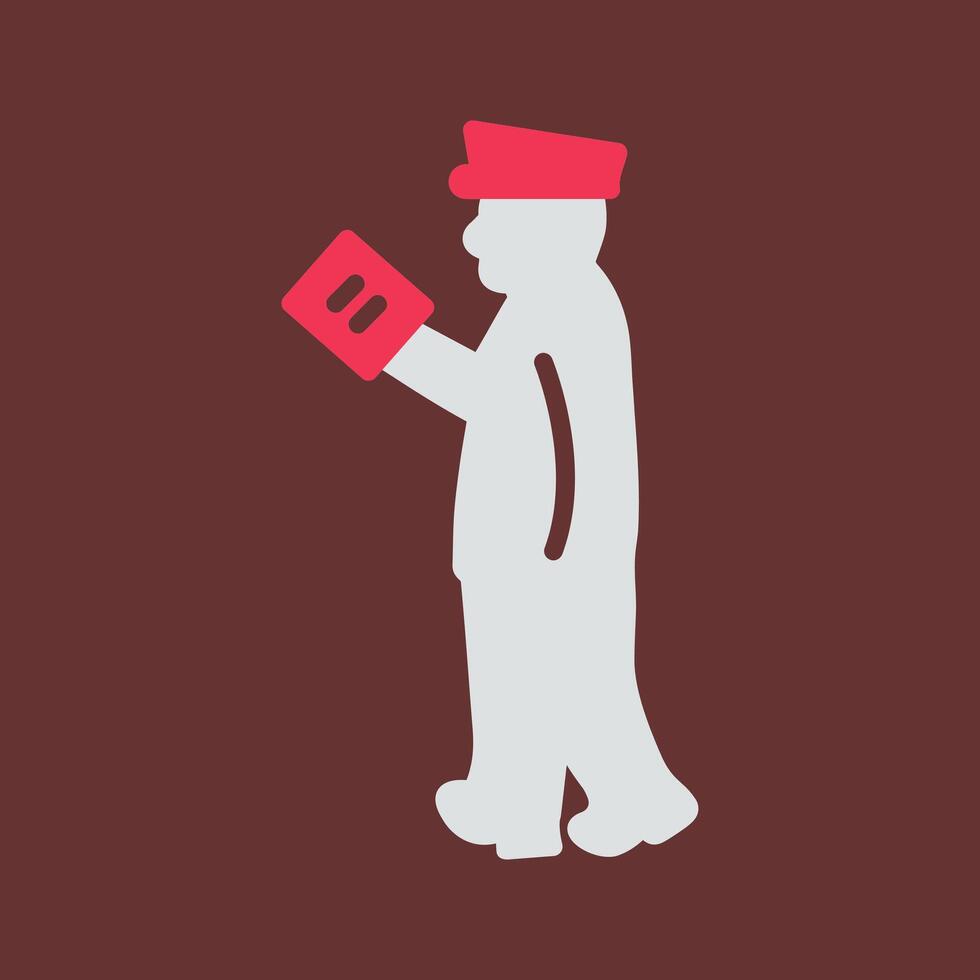 Guard Checking Passport Vector Icon