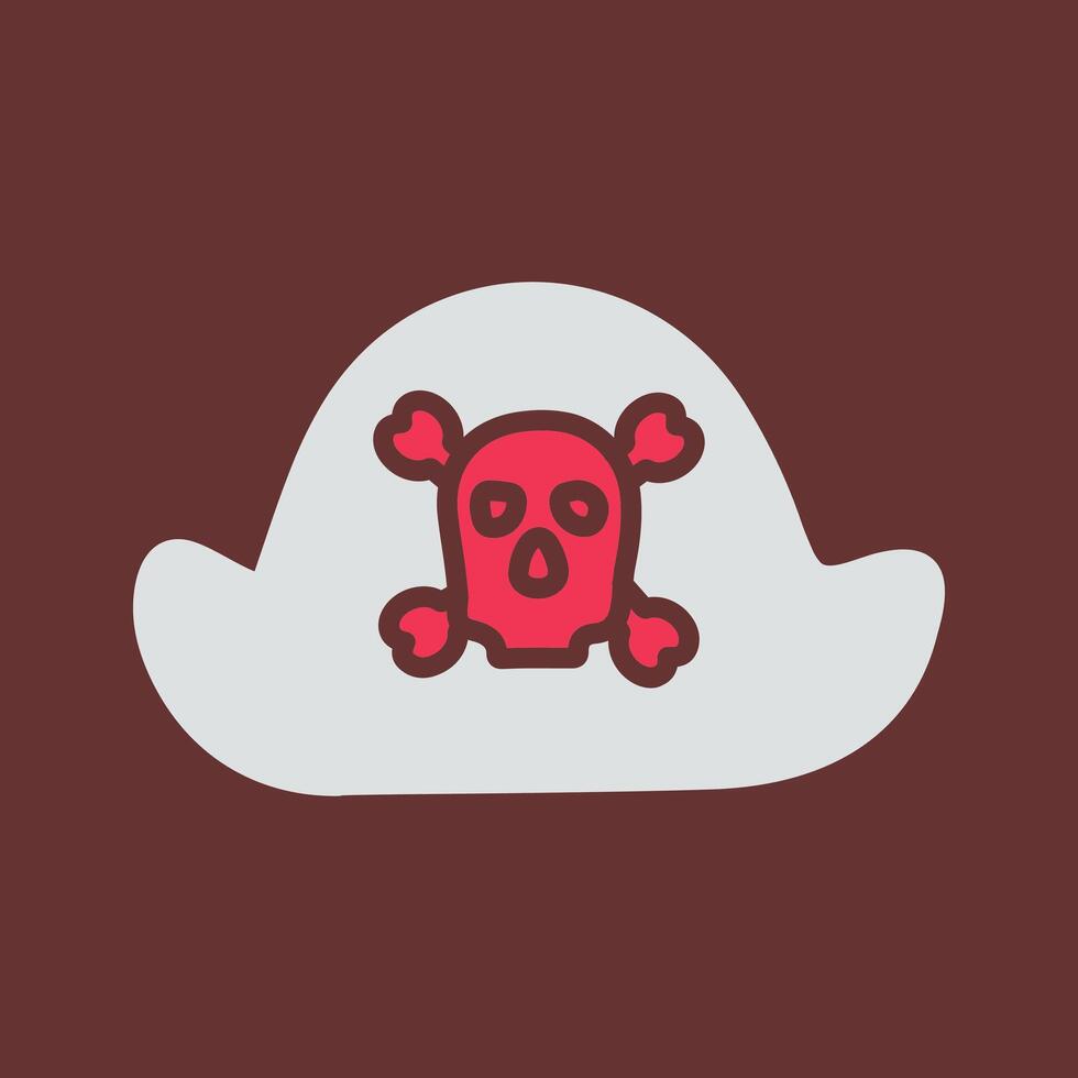 pirata en icono de vector de sombrero