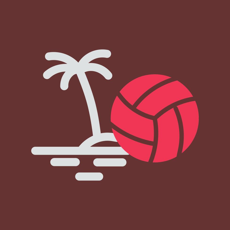 Beach Volleyball Vector Icon