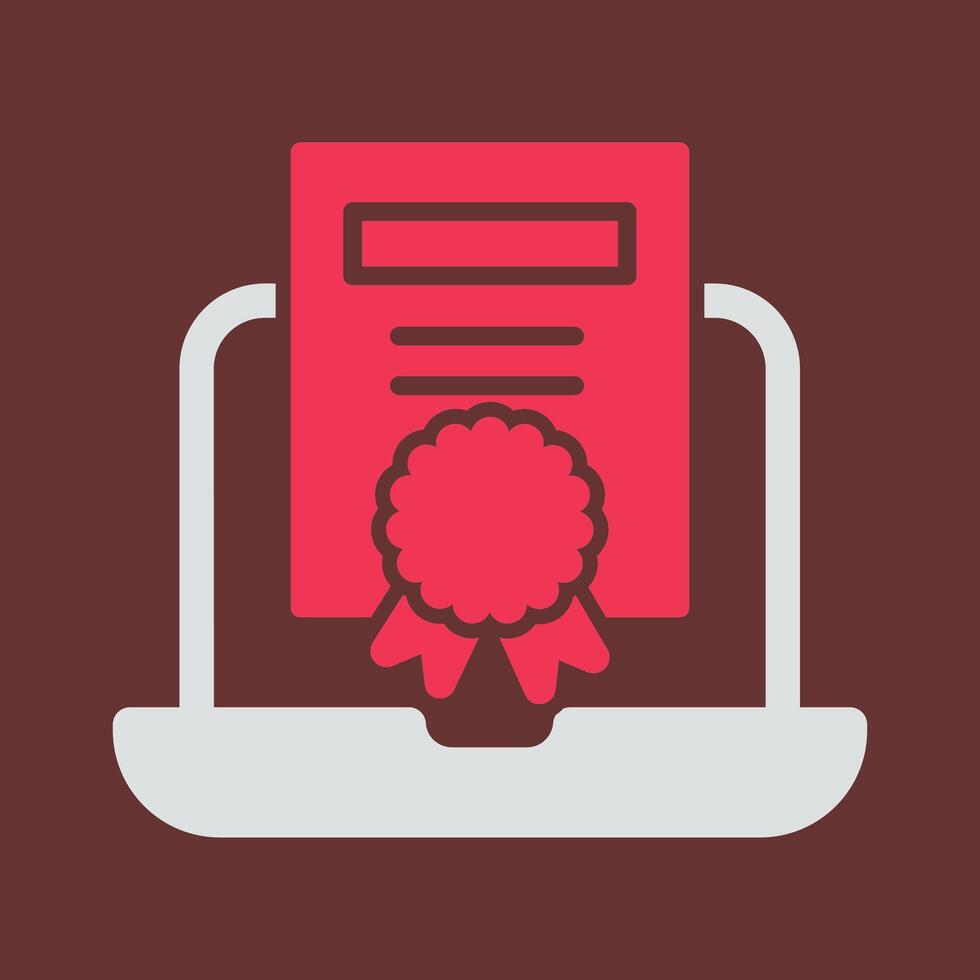 Online Certificate Vector Icon