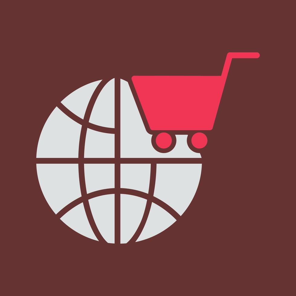 icono de vector de compras del mundo