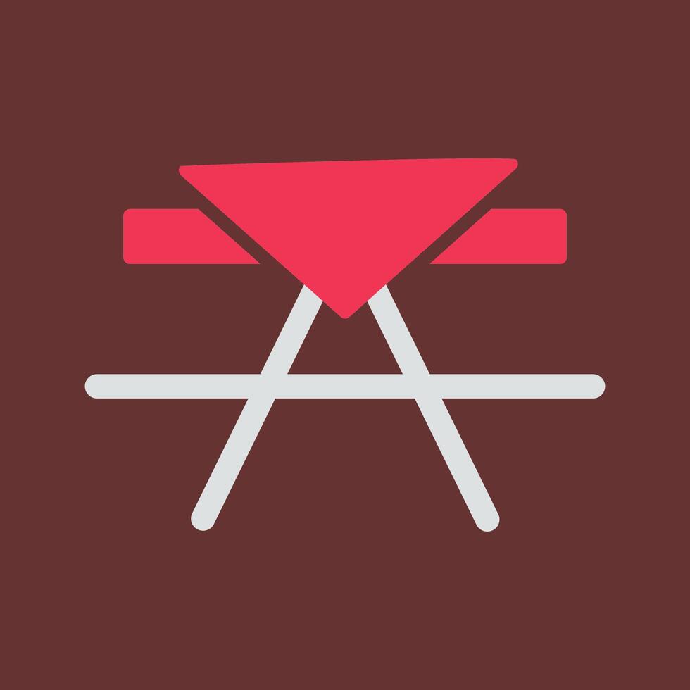 icono de vector de mesa de picnic