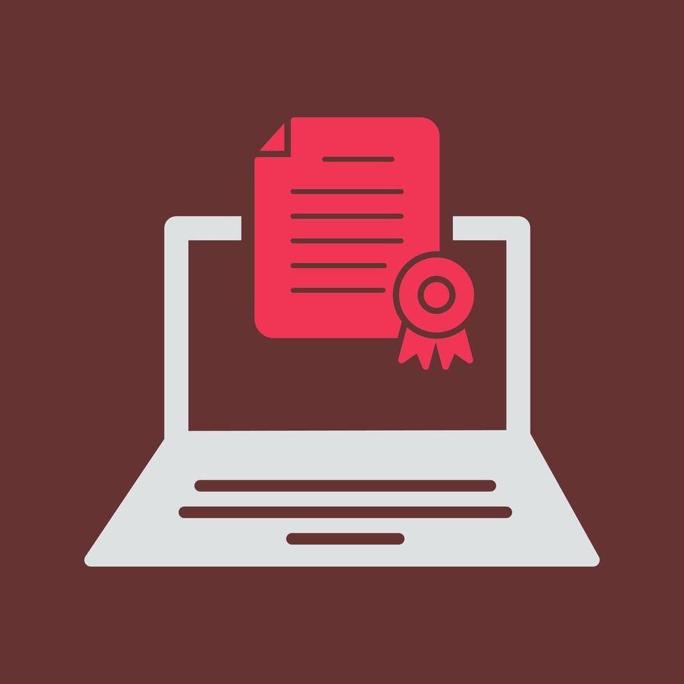Online Graduation Vector Icon
