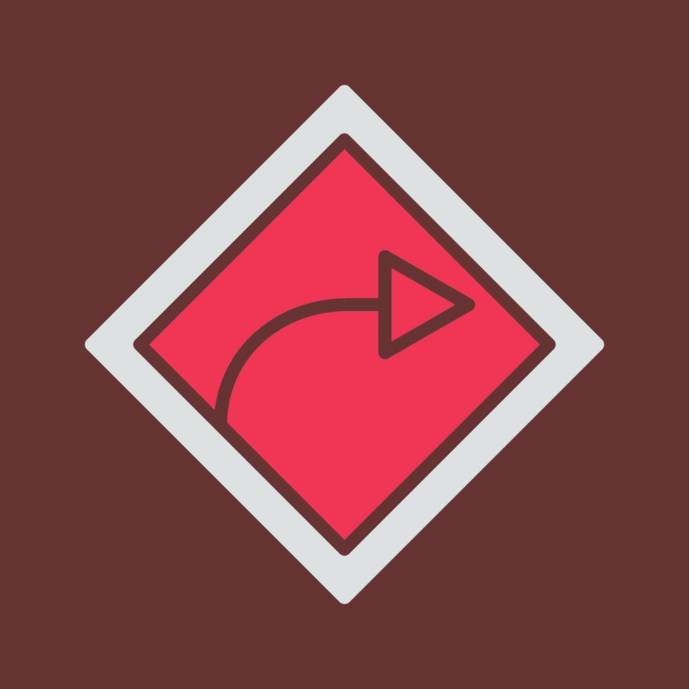 Right Turn Vector Icon