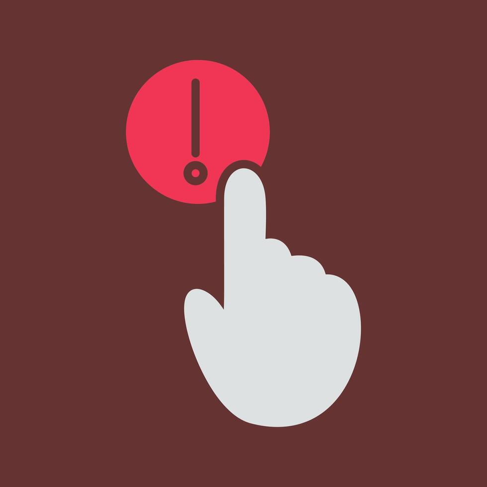 Danger of Hand Press Vector Icon