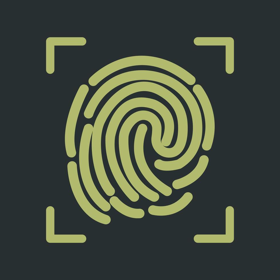 Fingerprint Lock Vector Icon