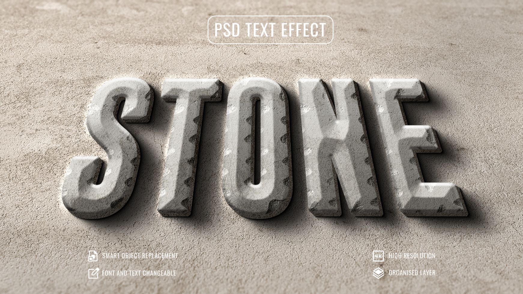 concrete stone text effect psd