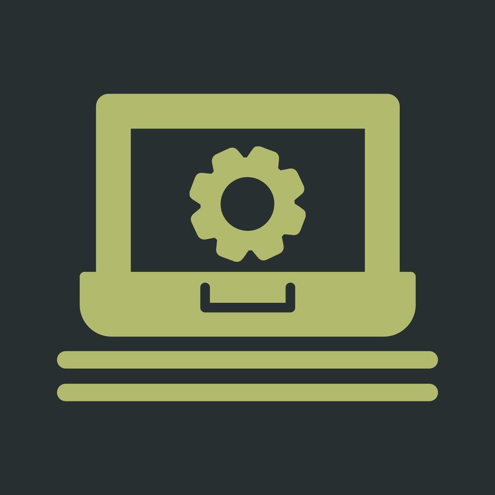 Laptop Setting Vector Icon