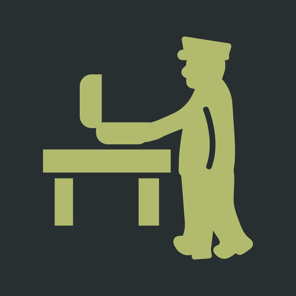 Guard Checking Briefcase Vector Icon