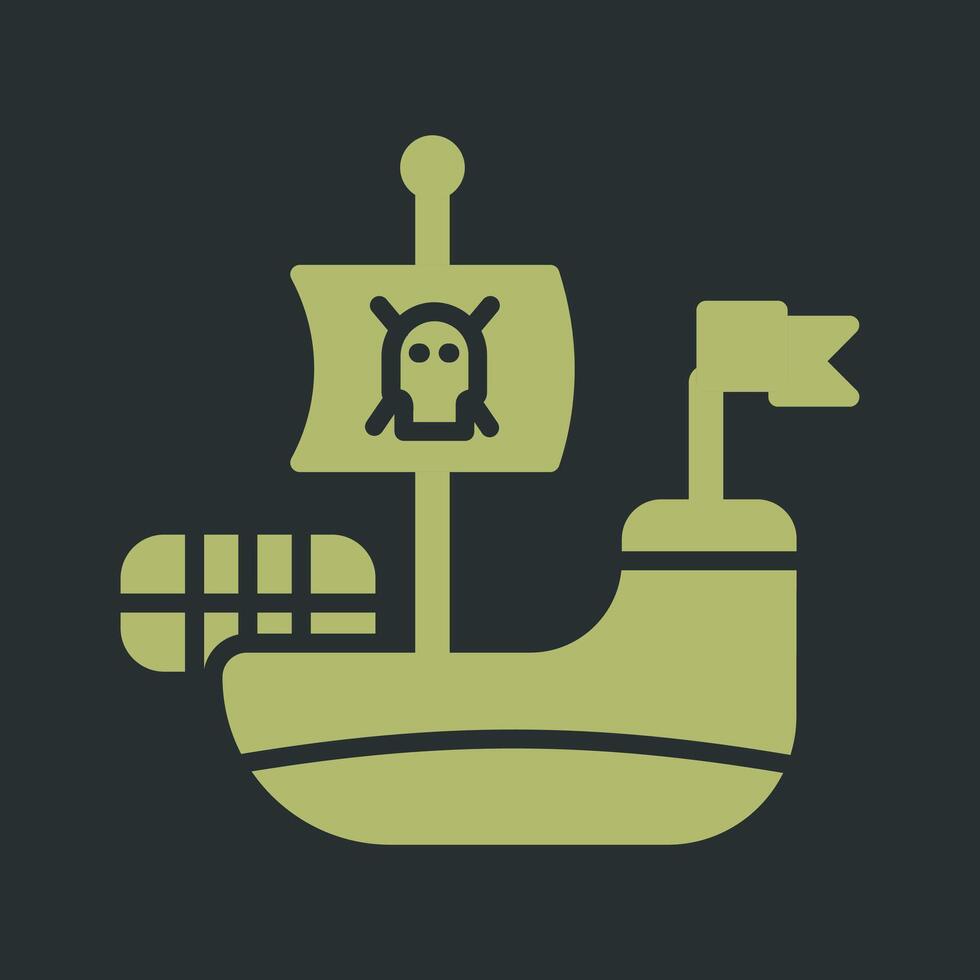 icono de vector de barco pirata