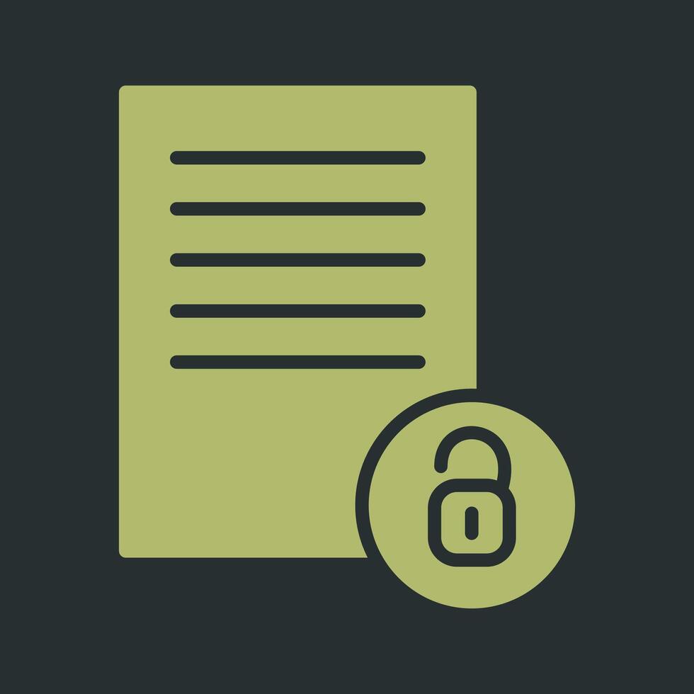 Unlock Documents Vector Icon