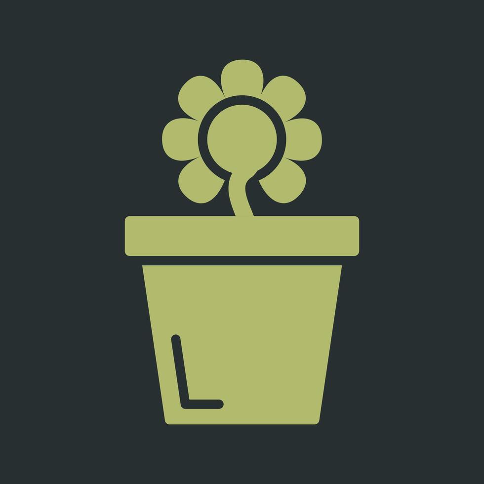 Flower Pot Vector Icon