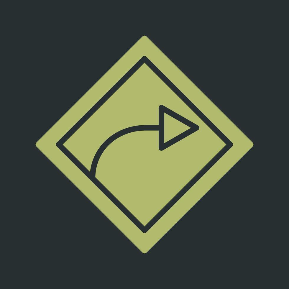 Right Turn Vector Icon