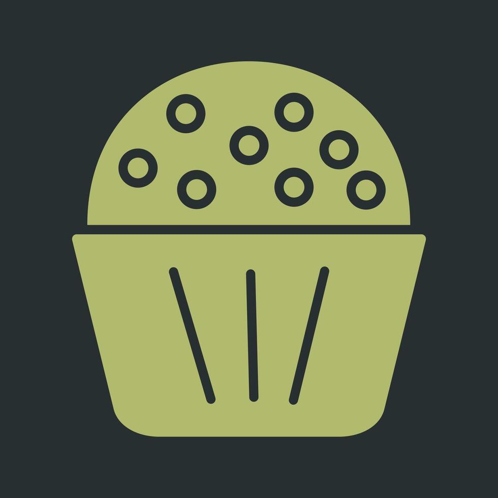 icono de vector de muffin de chocolate