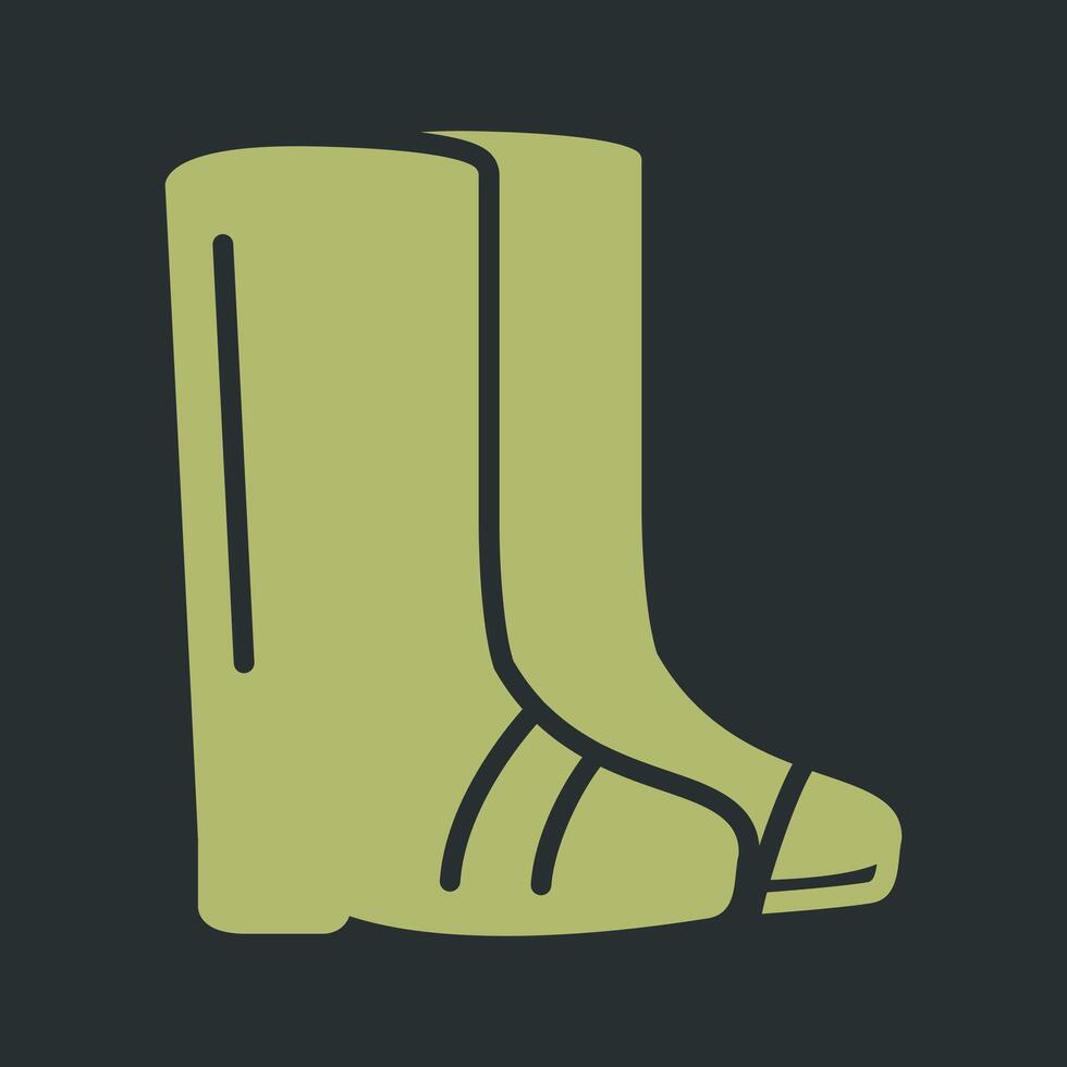 icono de vector de botas de jardinería