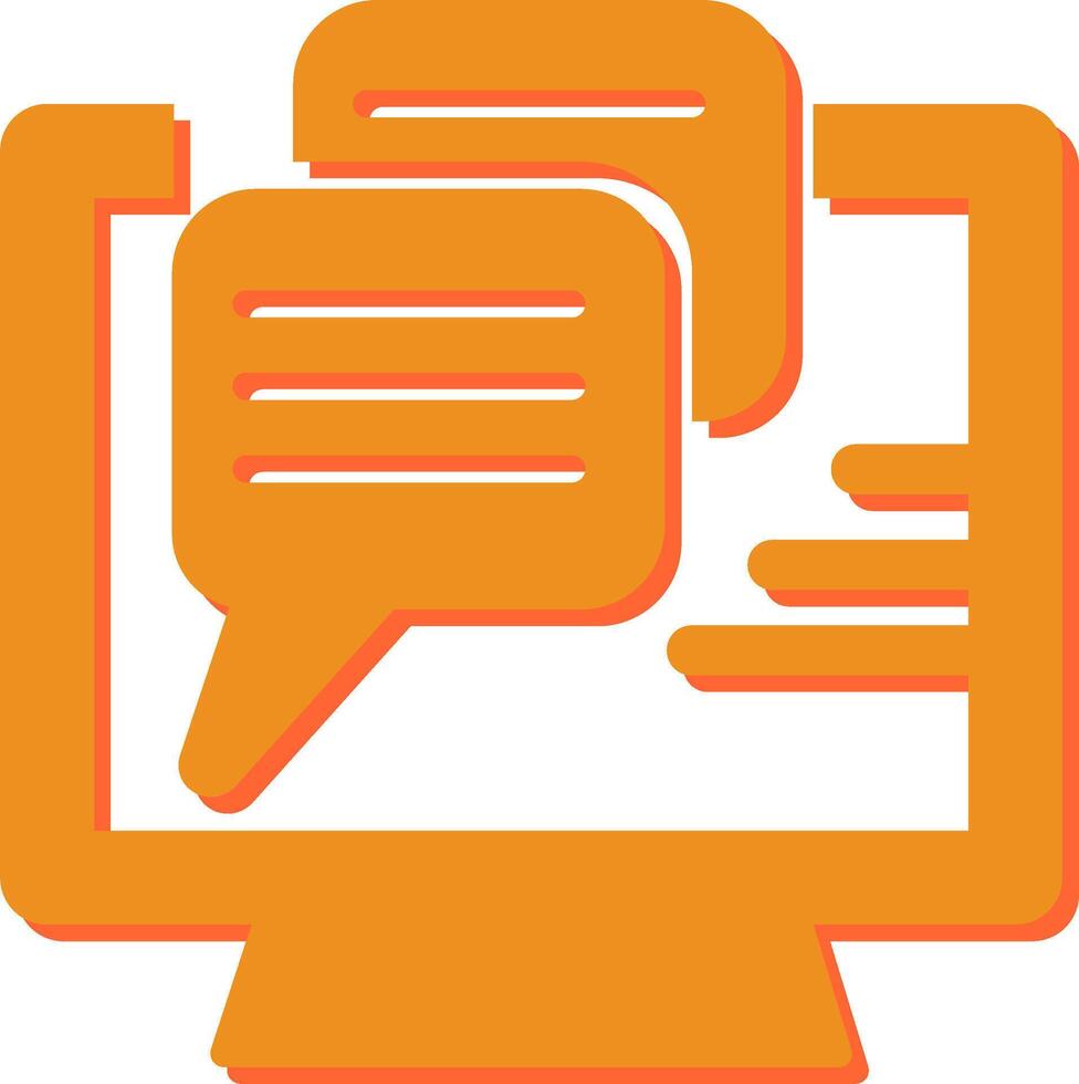 Computer Chatting Vector Icon