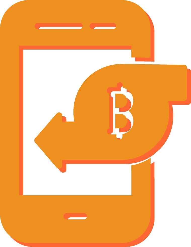 icono de vector móvil bitcoin