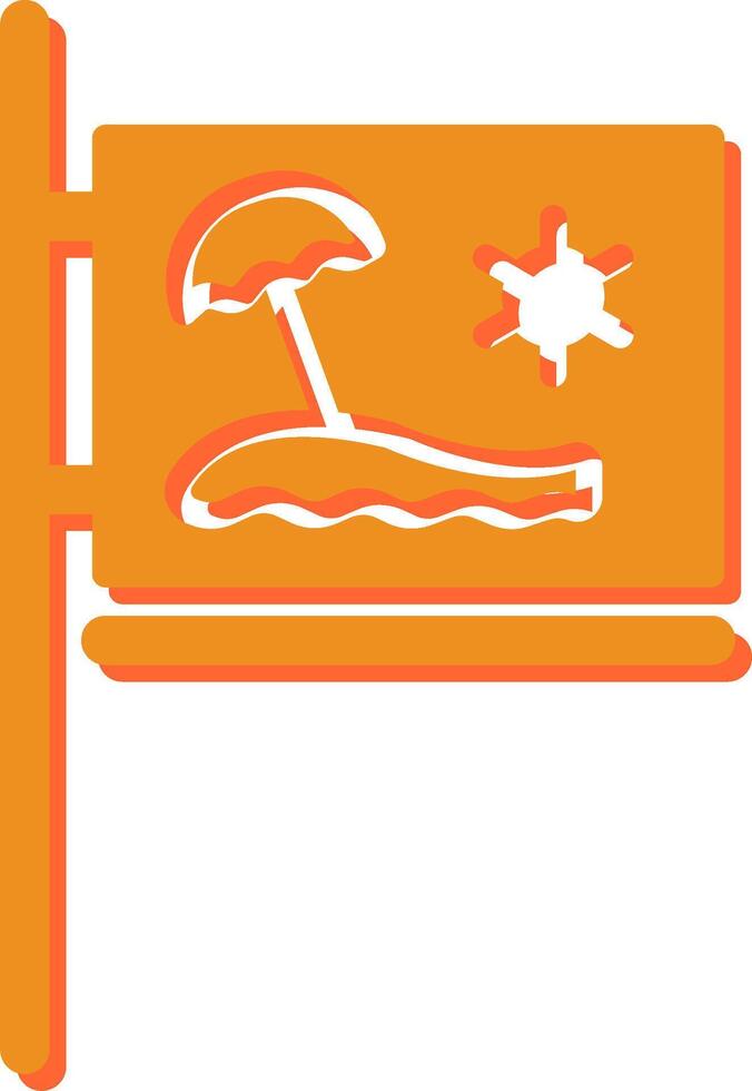 Beach Sign Vector Icon