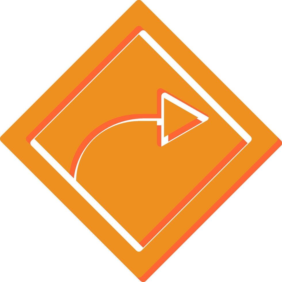 Right Turn Vector Icon