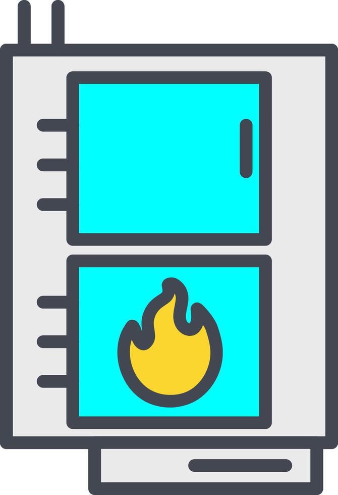 icono de vector de caldera de combustible sólido