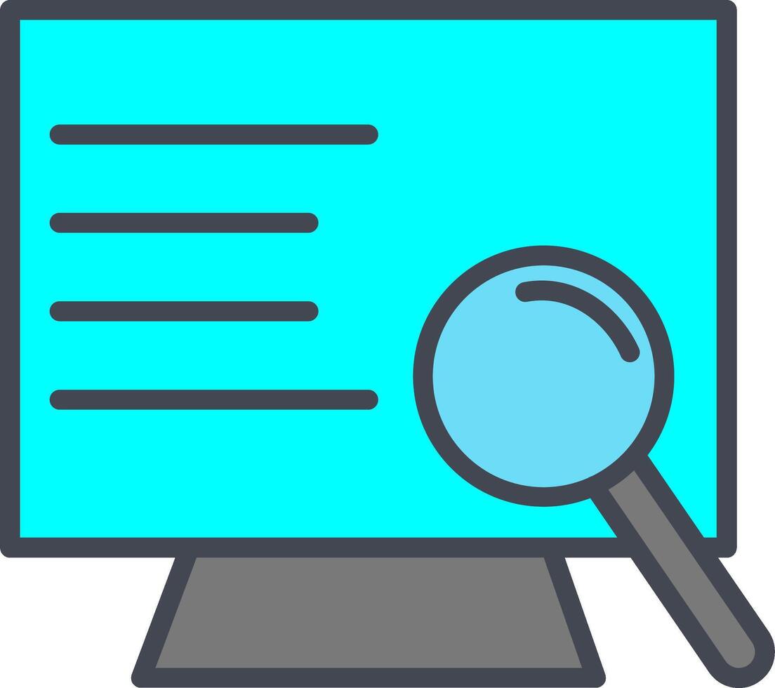 Computer Search Vector Icon