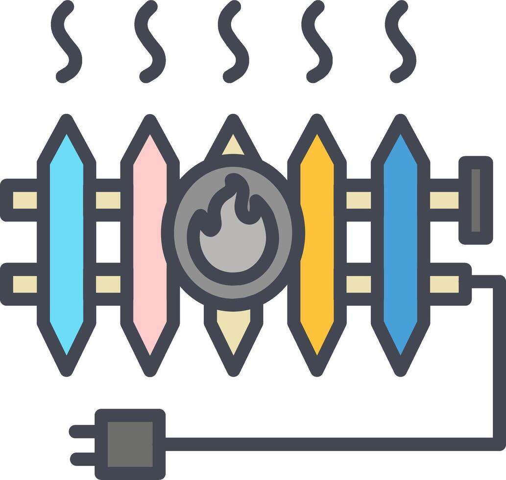 icono de vector de radiador de calor