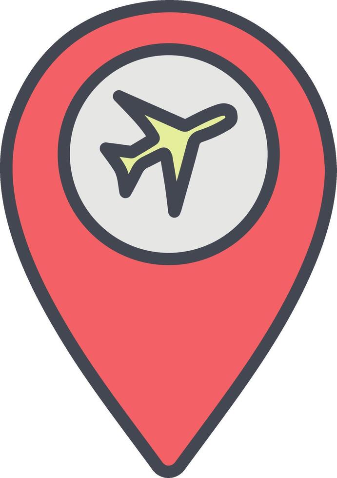 Airport Location Vector Icon