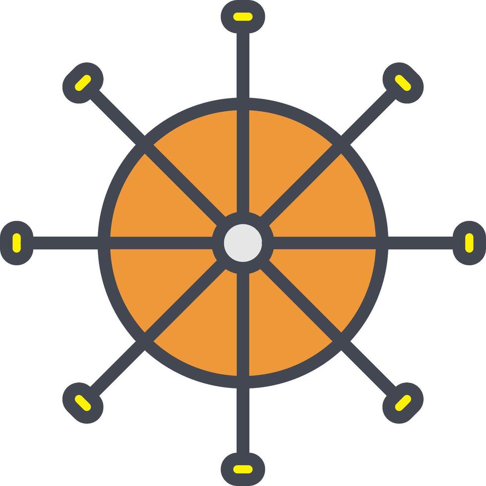 Ship Wheel Vector Icon