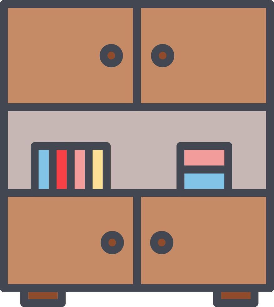 Table with Shelves Vector Icon