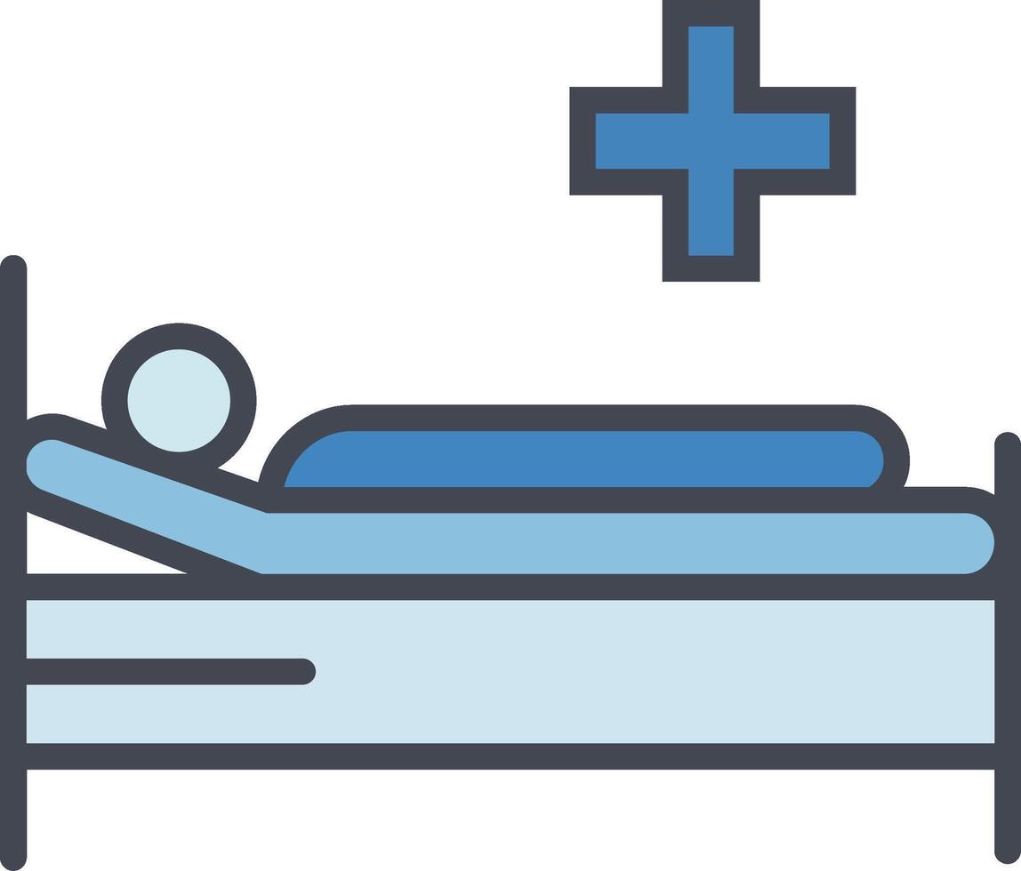 paciente cama vector icono