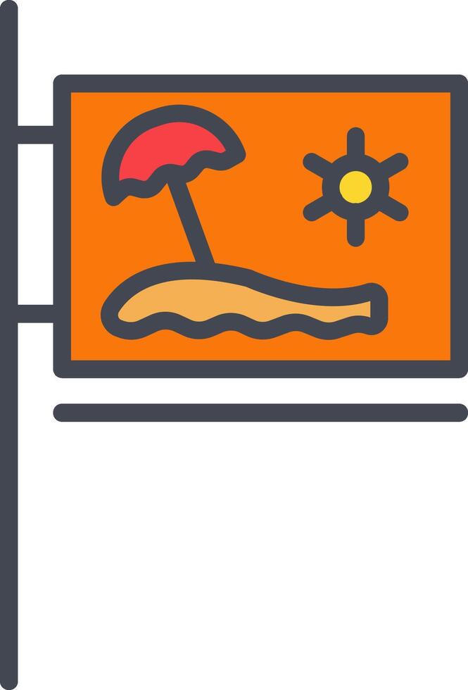 icono de vector de señal de playa