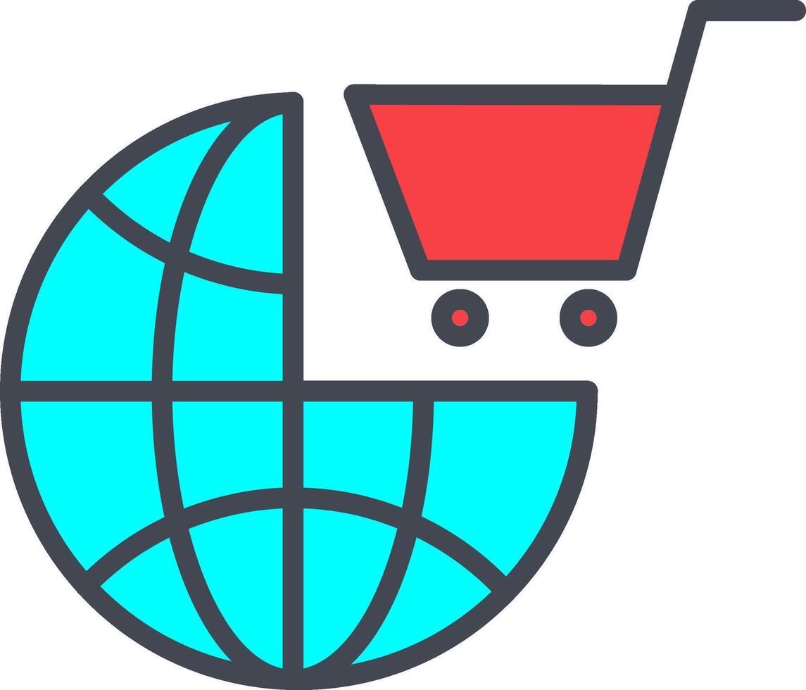 icono de vector de compras del mundo