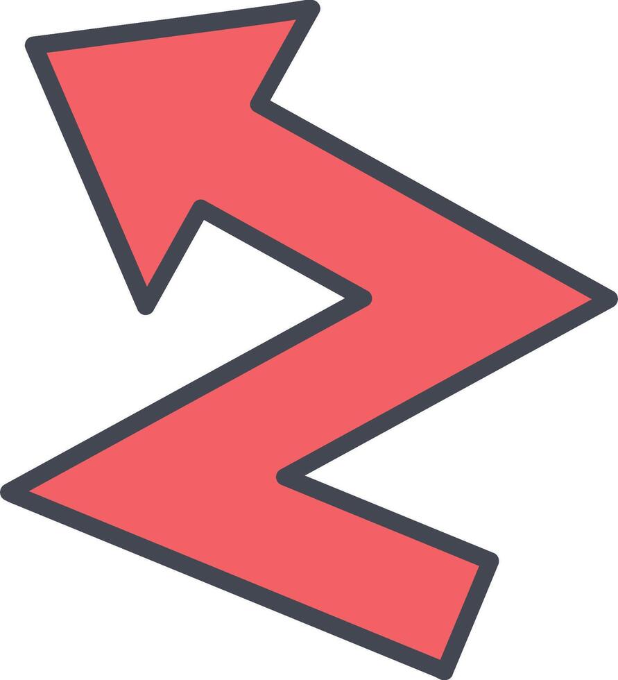 ZigZag Arrow Vector Icon