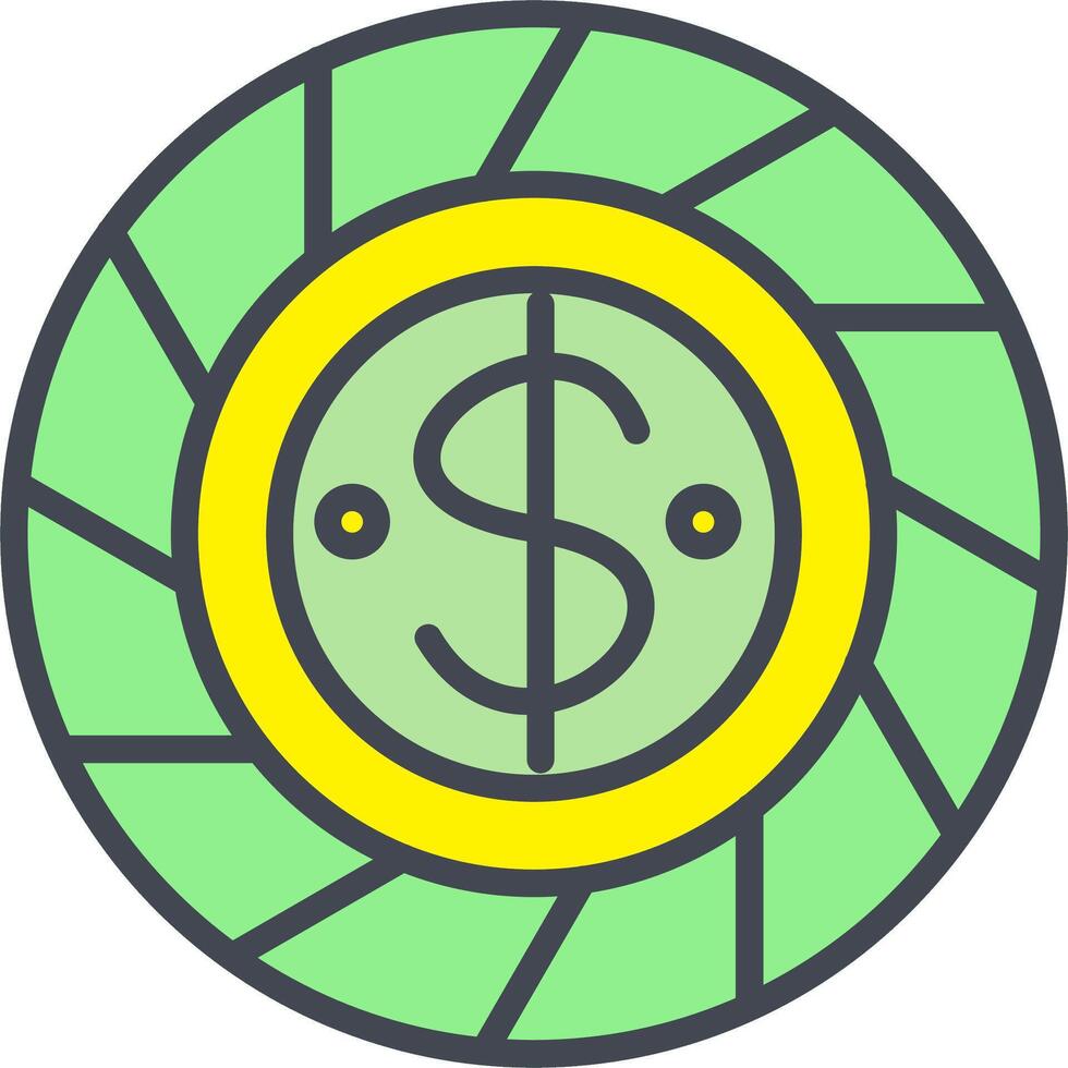 Dollar Chip Vector Icon