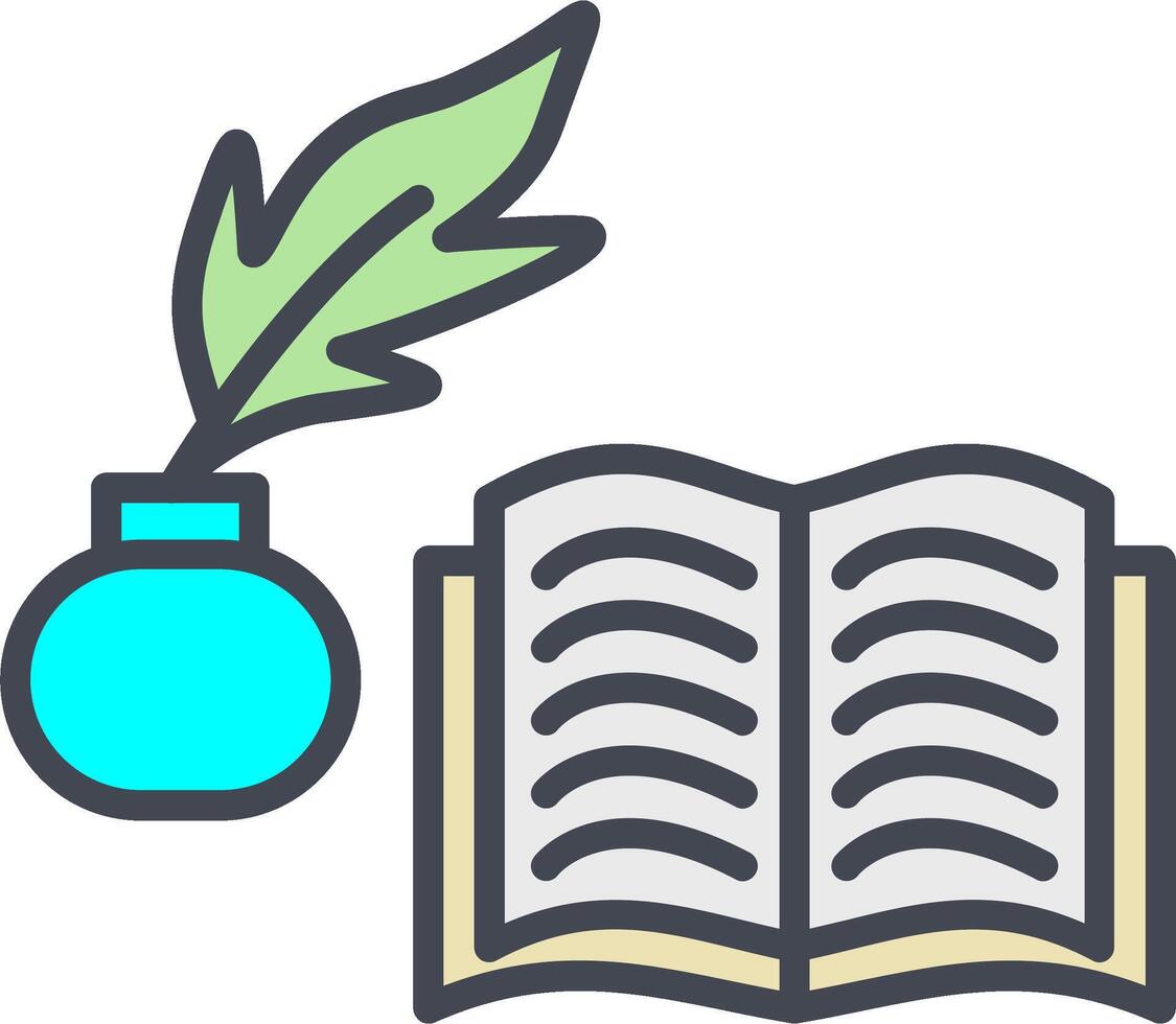Quill and Book Vector Icon