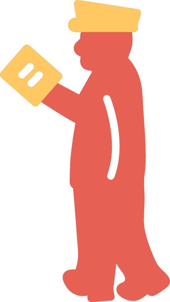 Guard Checking Passport Vector Icon