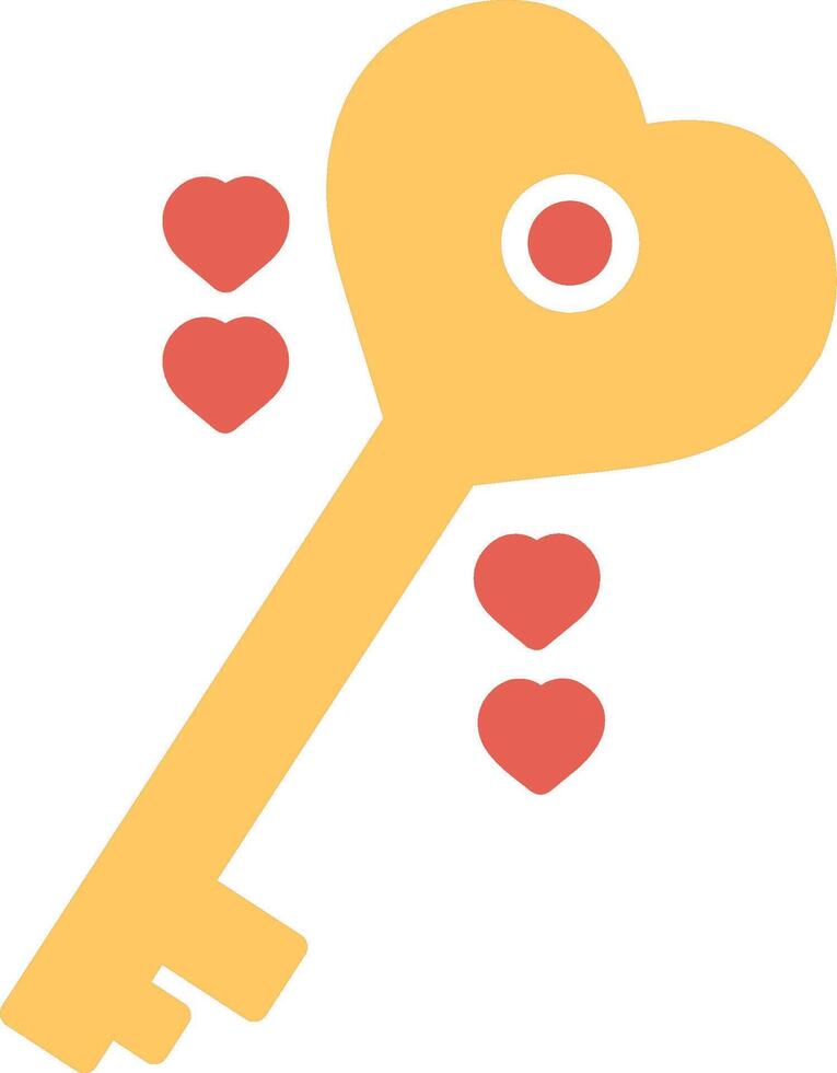 icono de vector de llave de amor