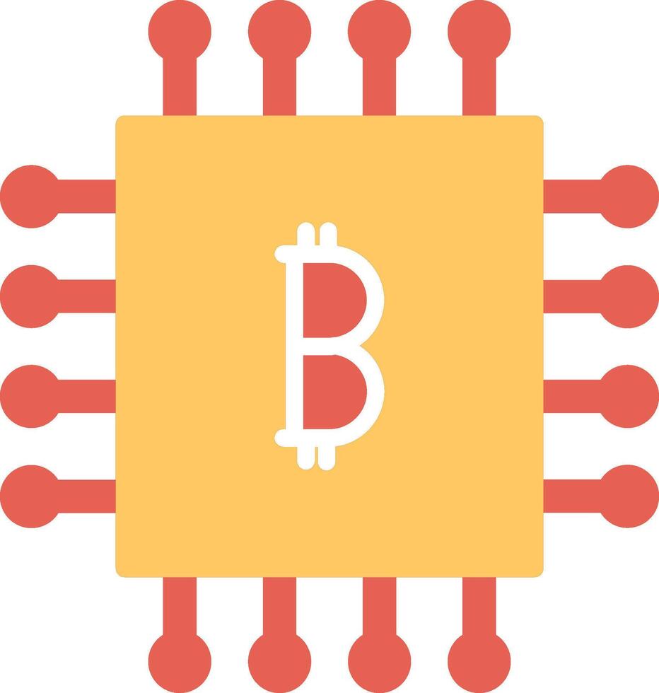 Bitcoin Chip Vector Icon