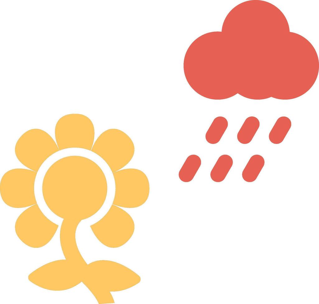 Flower with rain Vector Icon