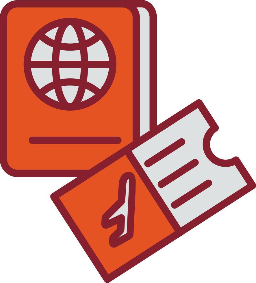 Ticket and Passport Vector Icon