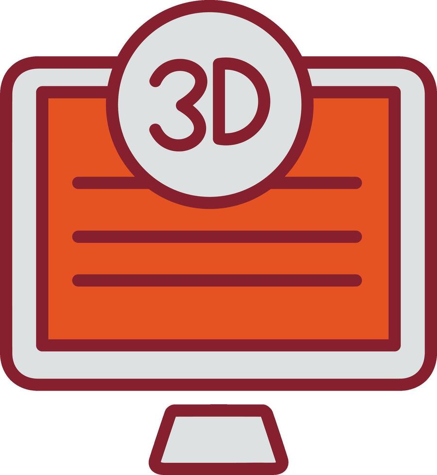 3d calidad pantalla vector icono