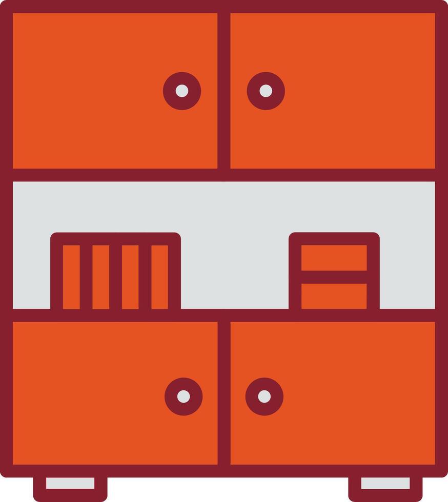 Table with Shelves Vector Icon