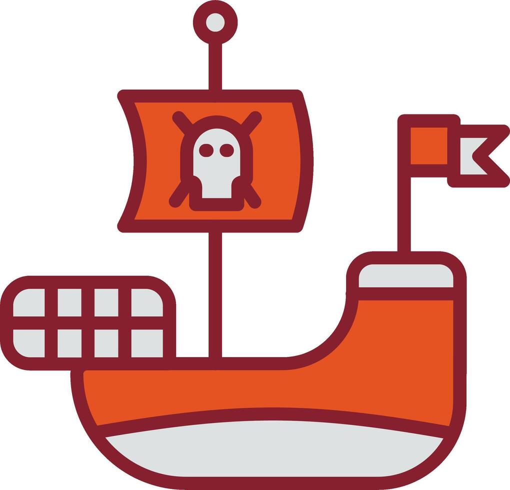 icono de vector de barco pirata